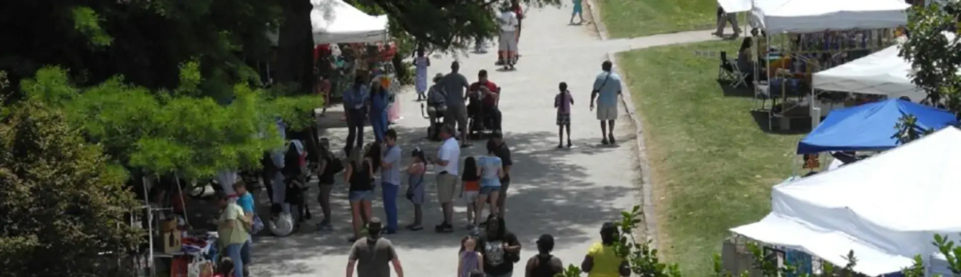 View of festival from the crosswalk